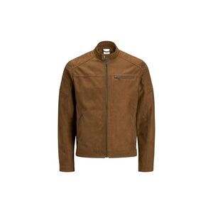 Jack Jones Beige Artificial Leather Full-Length Men's Jacket